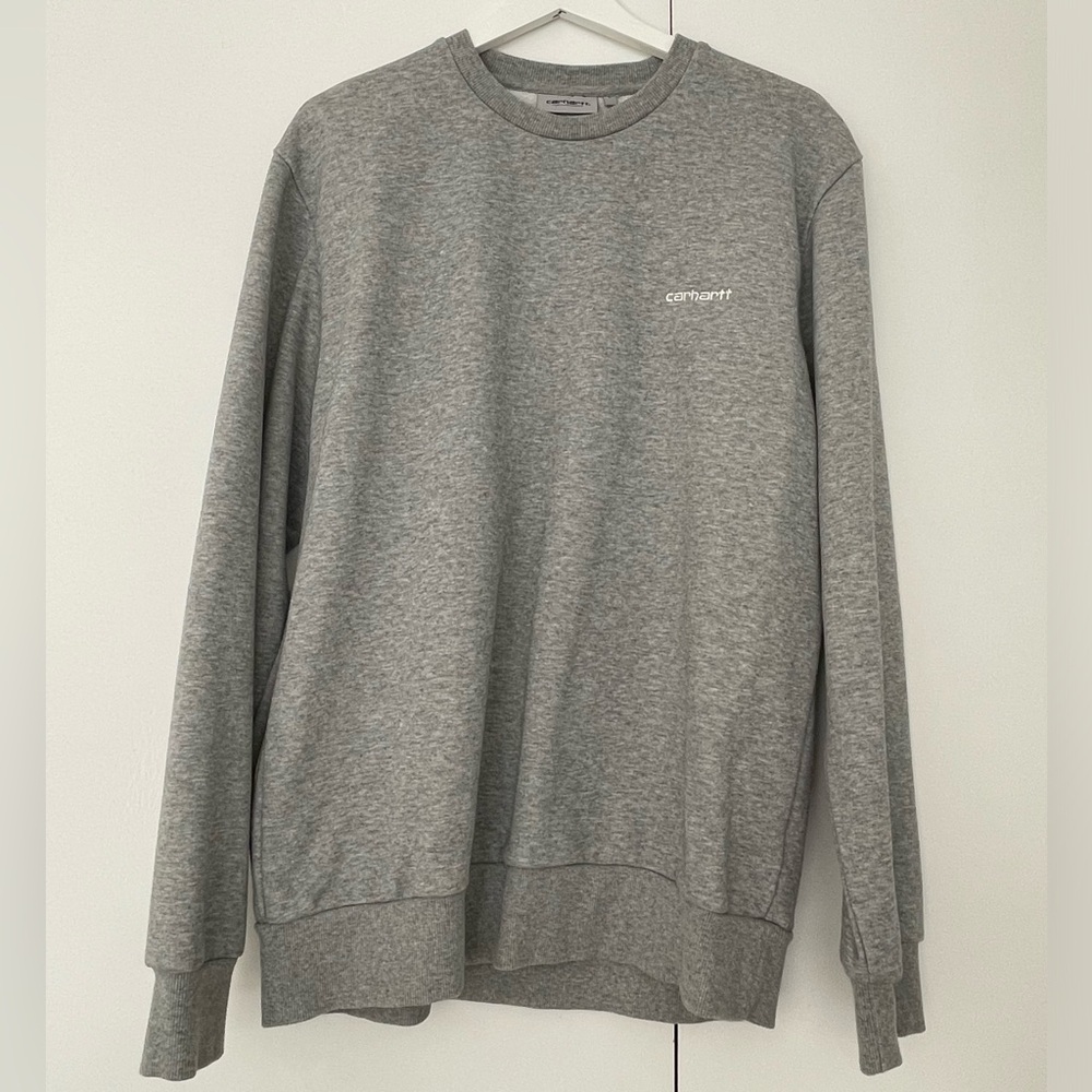 Carhartt Work In Progress Cotton Sweatshirt, Grey, Men’s Size Large